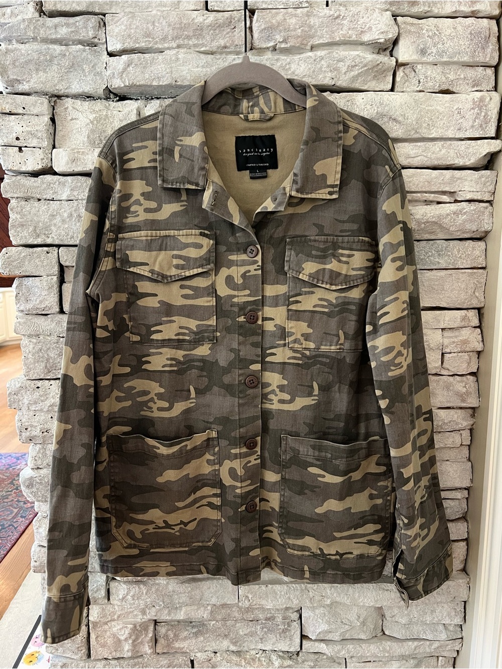 Sanctuary Women's Camouflage Utility Jacket - Olive Camo